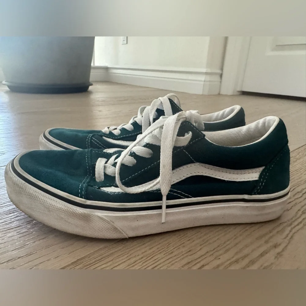 Kids Vans Green Old Skool Shoes Size 5 Big Kid